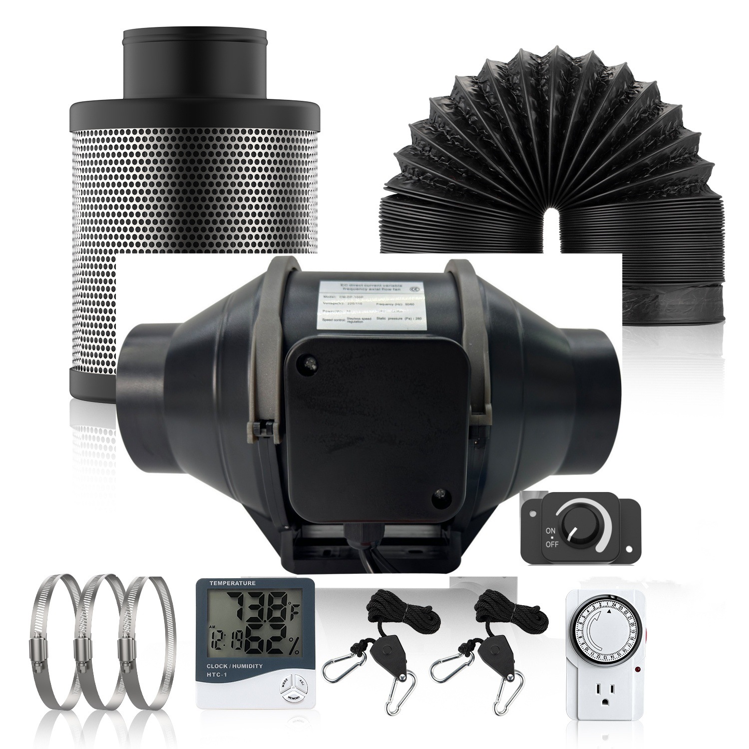 4 Inch Smart Inline Duct Fan w - Carbon Filter Inline reseña y precio