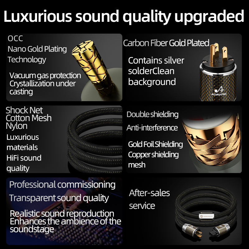 ATAUDIO HiFi Power Cable with  - Carbon Filter Inline reseña y precio