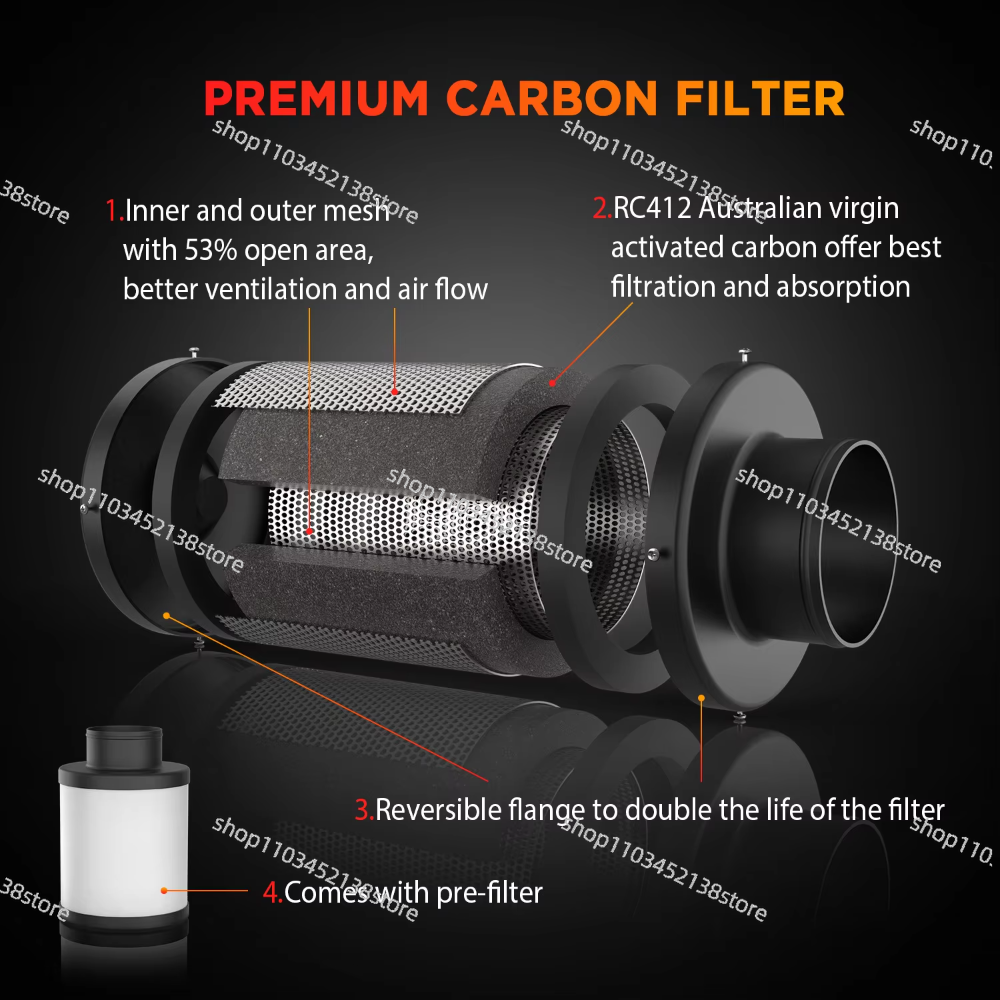 4 Inch Smart Inline Duct Fan w - Carbon Filter Inline reseña y precio