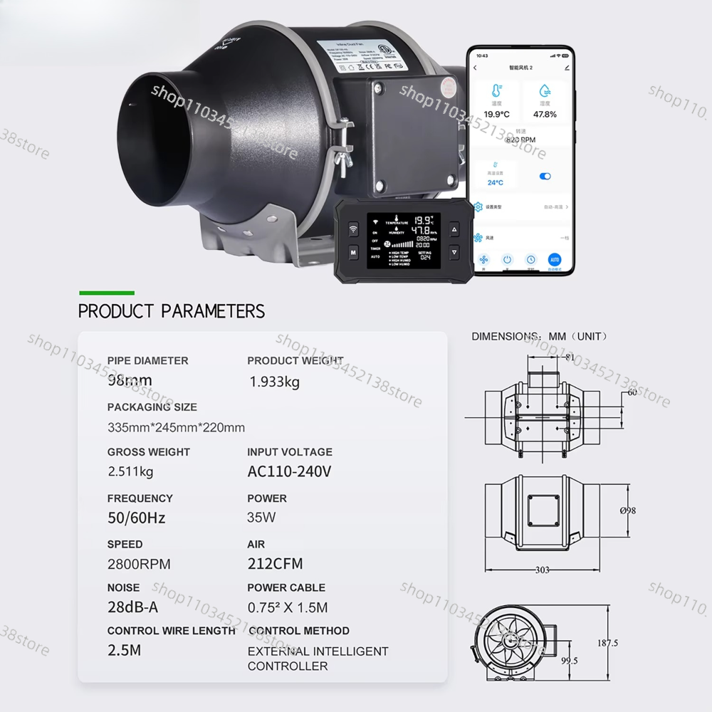 4 Inch Smart Inline Duct Fan w - Carbon Filter Inline reseña y precio