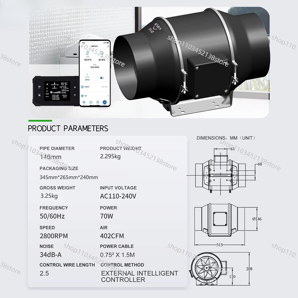 4 Inch Smart Inline Duct Fan w - Carbon Filter Inline reseña y precio